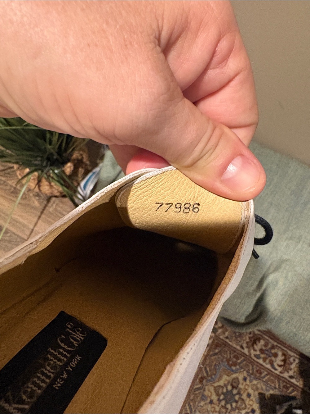 Kenneth Cole Two-Tone Wingtip Oxford Flats in Blue and White - Picture 5 of 10